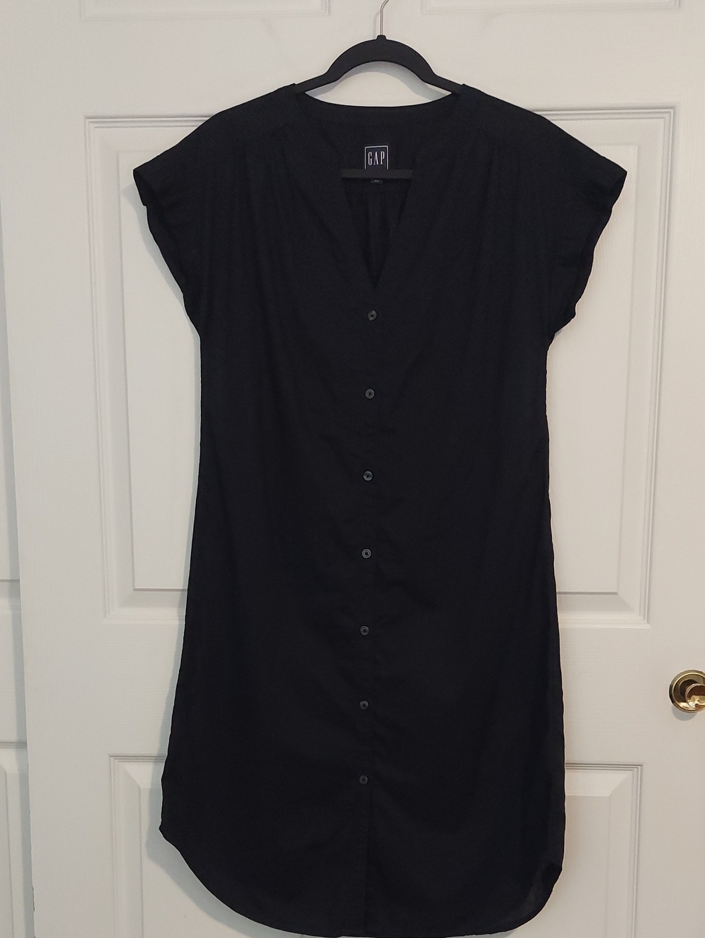 GAP Black Button-Front Tunic Dress